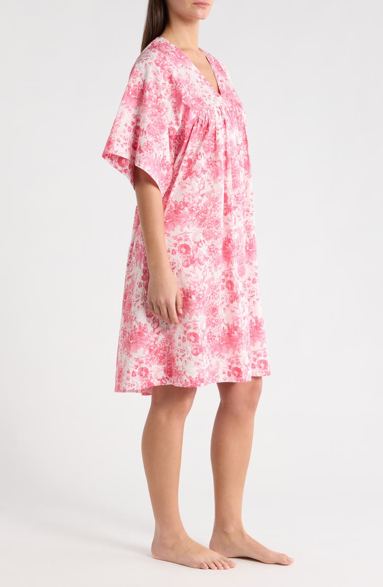 Papinelle Toile de Jouy Caftan Nightgown, Alternate, color, Pink Lemonade