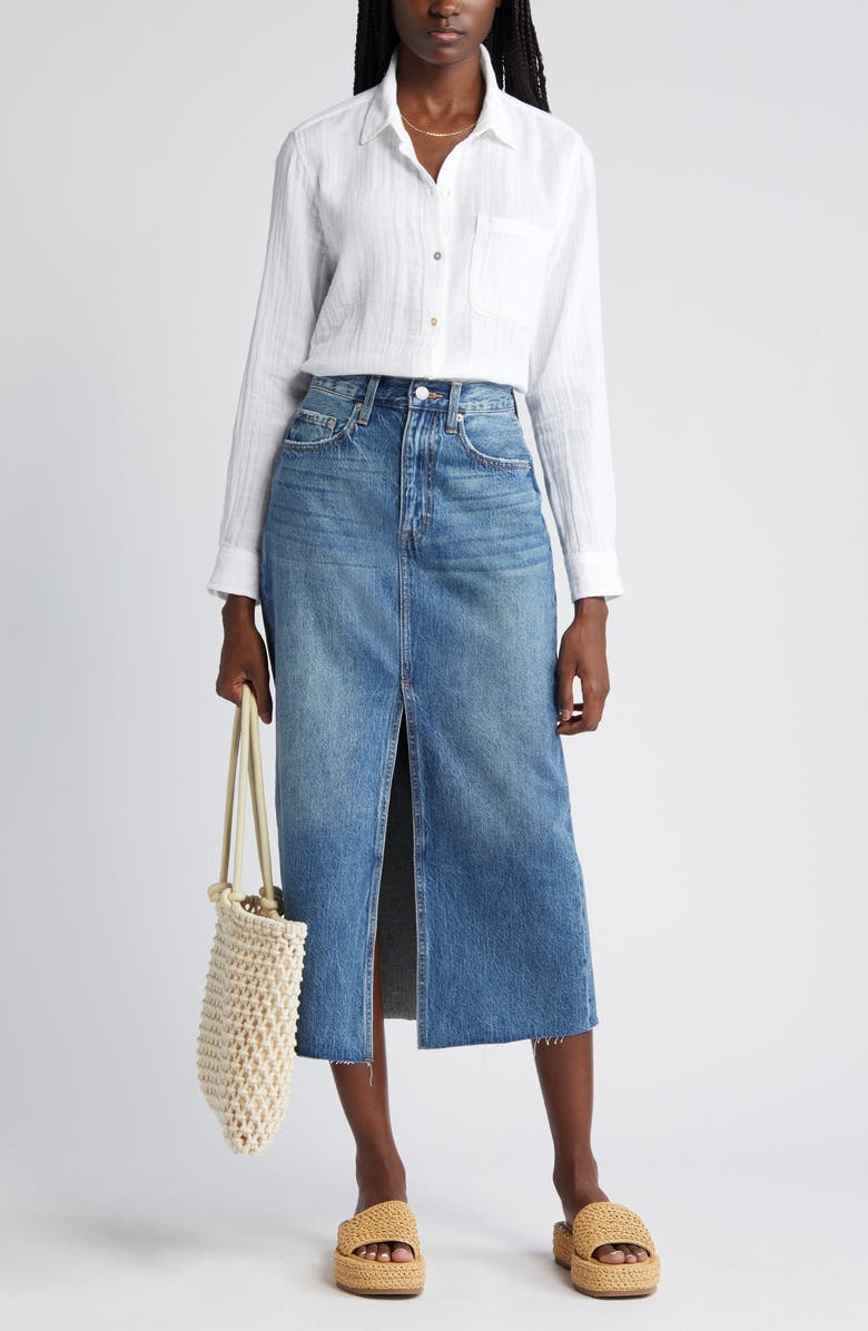 Rails Ellis Cotton Gauze Button-Up Shirt, Main, color, White