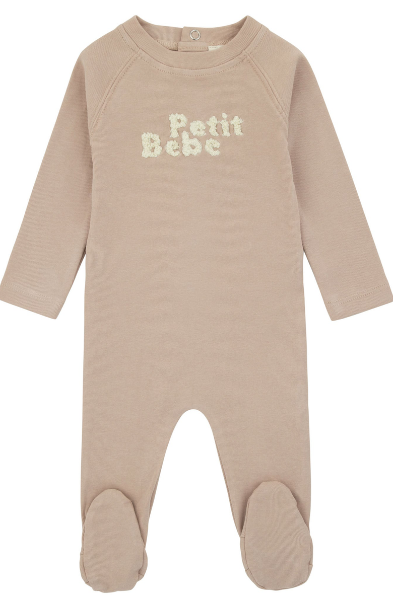 NoggiWear Terry Words Footie, Main, color, Tan