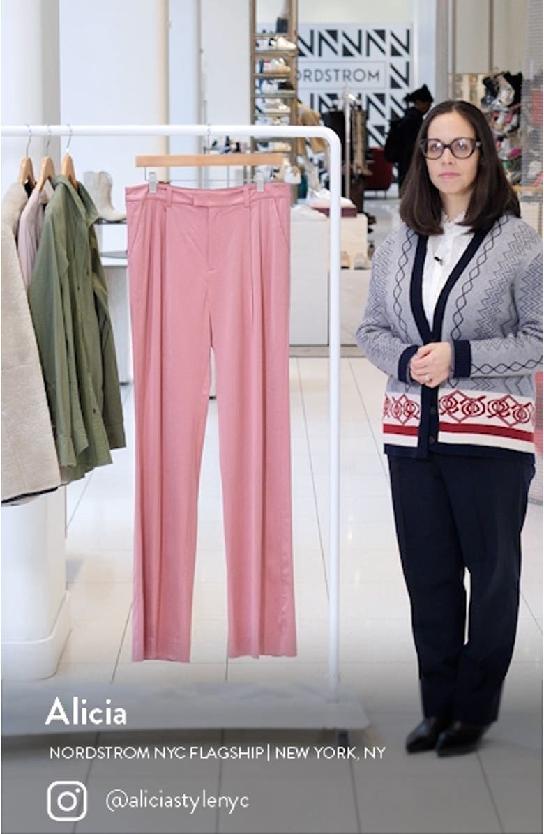 The Agnes Pleated High Waist Satin Pants, sales video thumbnail