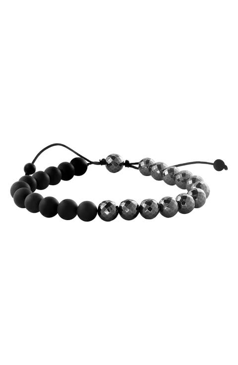 Onyx & Hematite Bead Bracelet