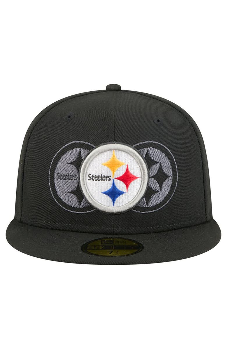 New Era Men's New Era Black Pittsburgh Steelers Tri-Hit 59FIFTY Fitted Hat, Alternate, color, Black