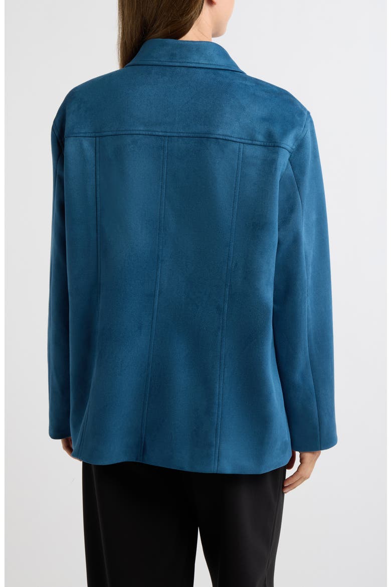 Faux Suede Five-Button Jacket, Alternate, color, DARK DUTCH BLUE