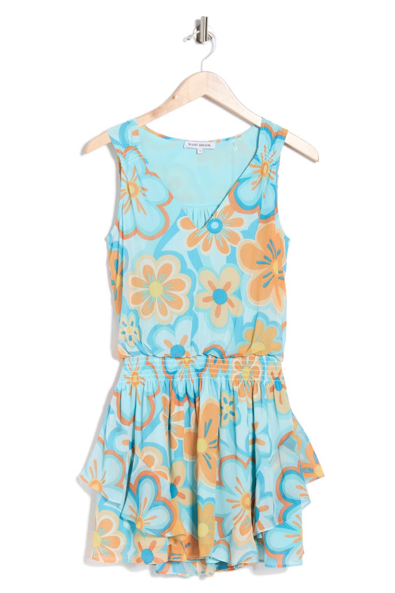 Laila Floral Sleeveless Minidress, Alternate, color, RETRO DAISY FLORAL