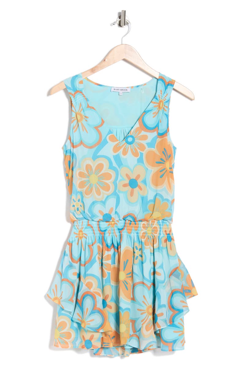 Ramy Brook Laila Floral Sleeveless Minidress, Alternate, color, Retro Daisy Floral