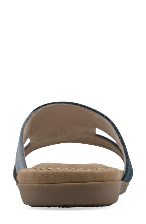 Cliffs By White Mountain Fraida Slide Sandal In Mid Blue Denim