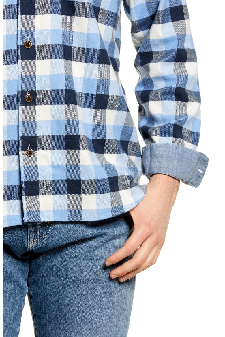 Beanflex All Season Flannel Button-Up Shirt, Alternate, color, ARCTIC BLUE