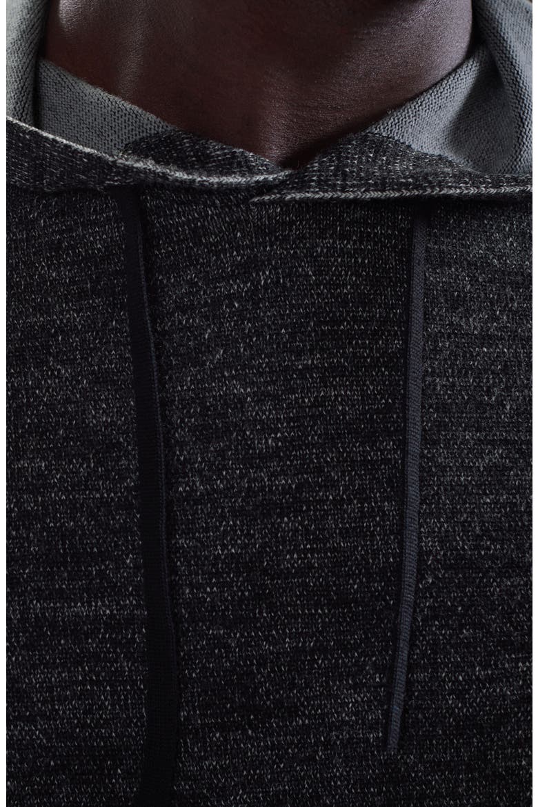Merino Wool Hoodie Sweater, Alternate, color, BLACK