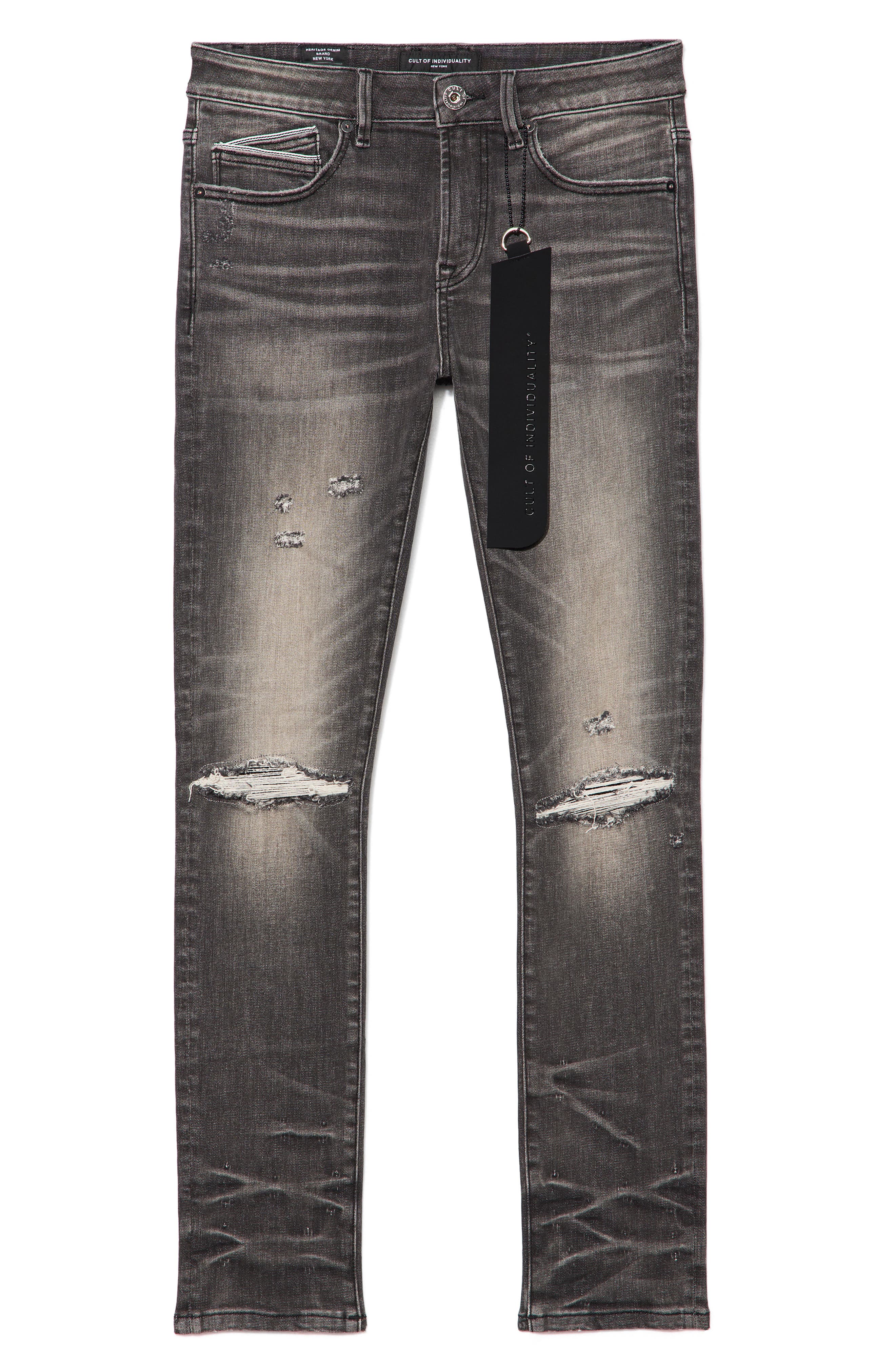 Cult of Individuality Punk Ripped Mid Rise Super Skinny Jeans (Men ...