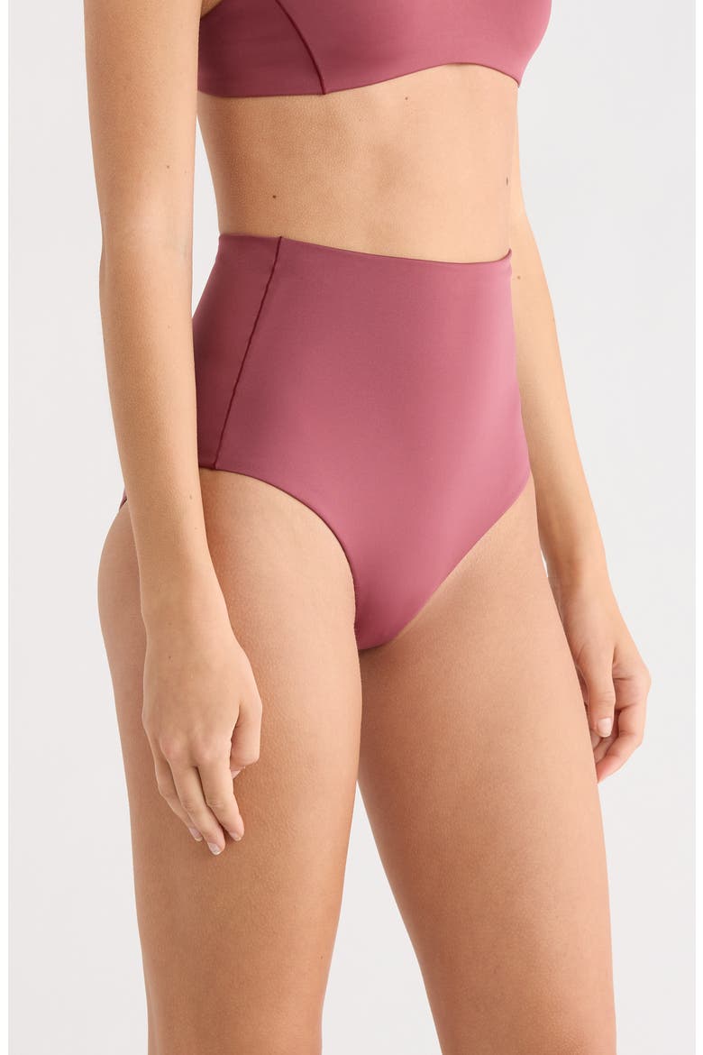 Hi Tide High Waist Bikini Bottoms, Alternate, color, DESERT PLUM PURPLE