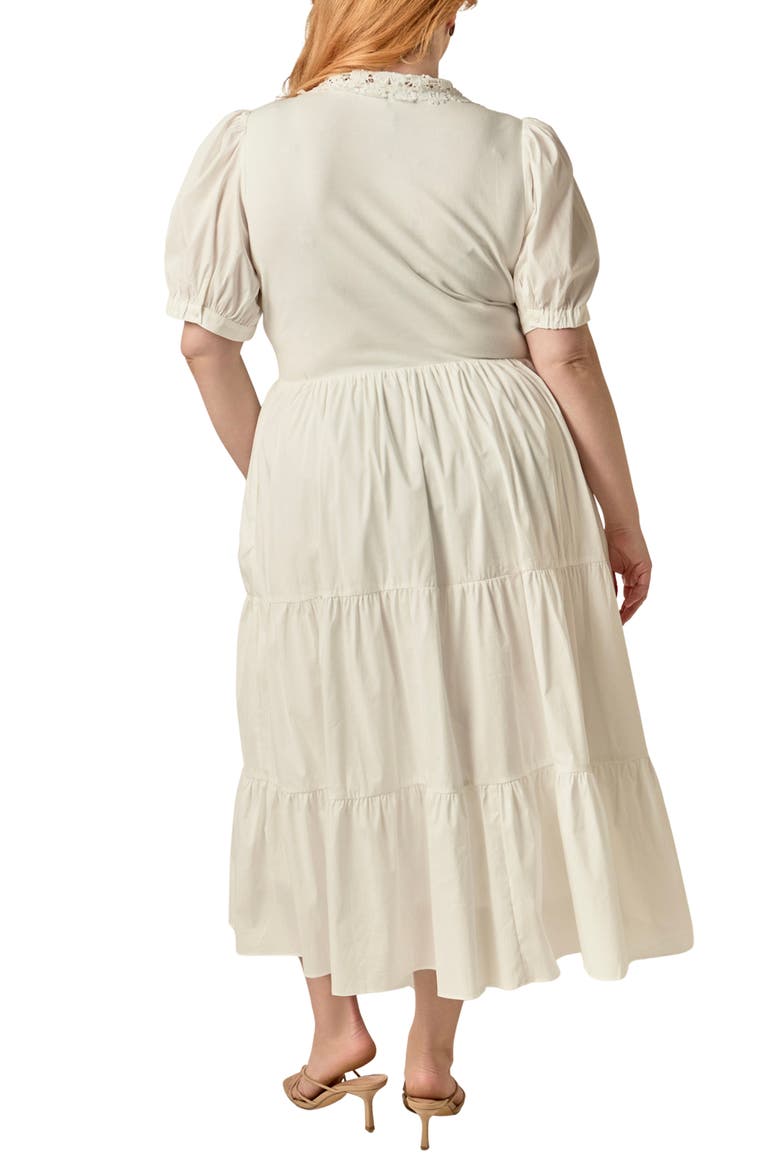 Mixed Media Midi Dress, Alternate, color, WHITE