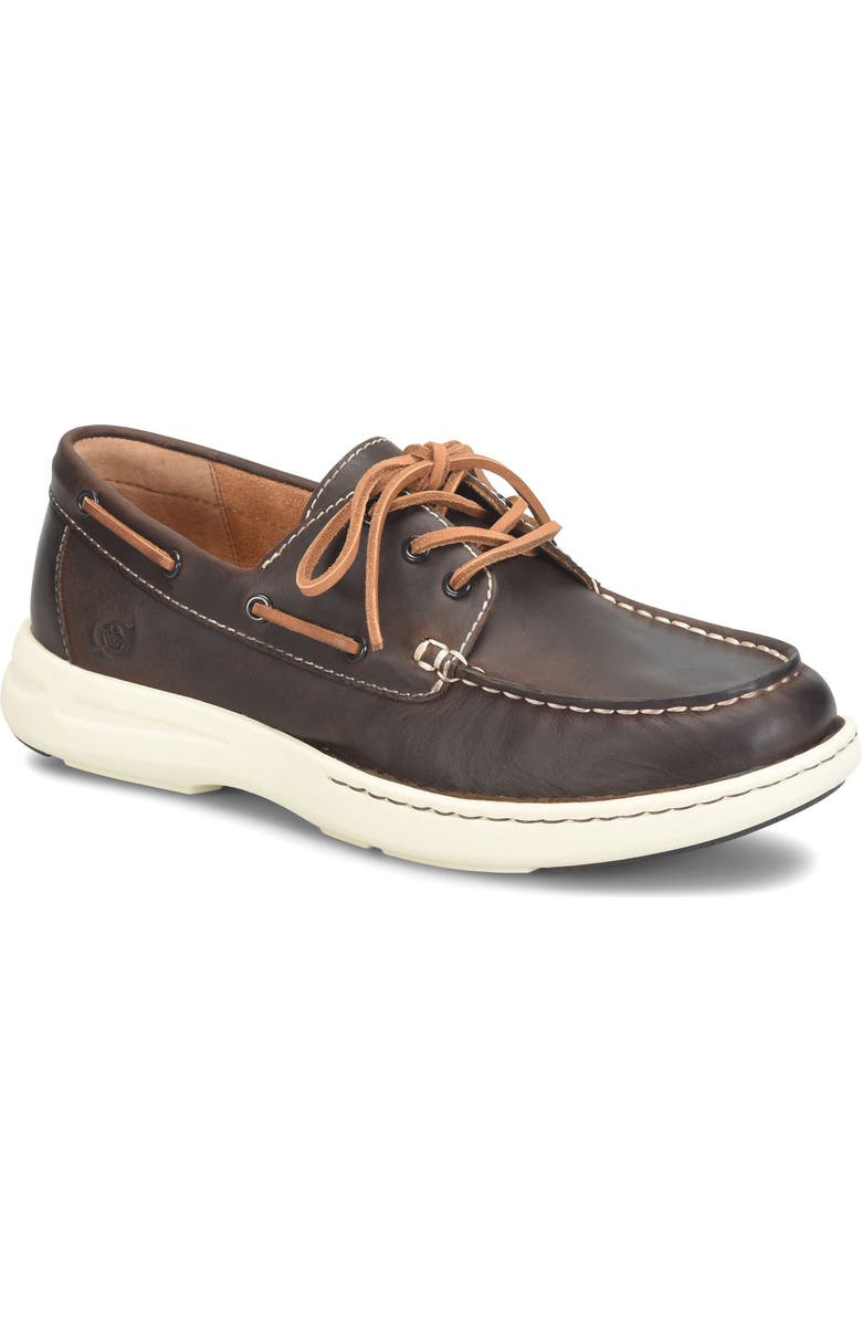 Børn Mariner 3-Eye Boat Shoe, Main, color, Dark Brown F/ G
