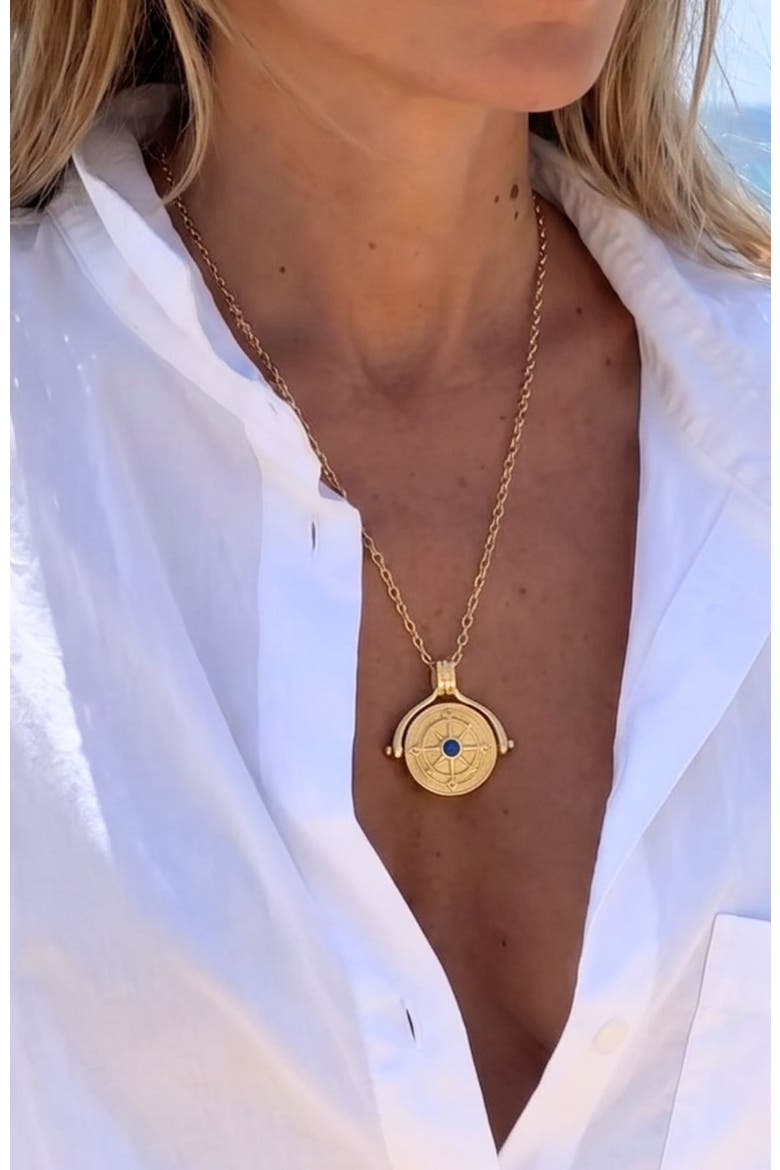 North Star Spinner Necklace, Alternate, color, Gold, Lapis, Clear