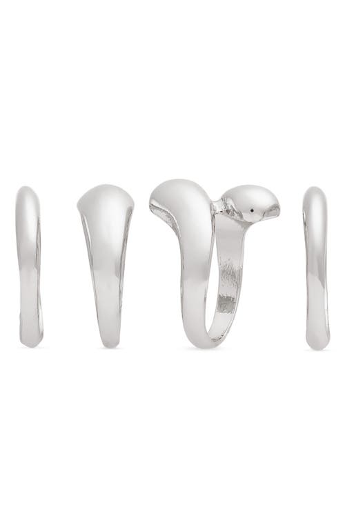 Open Edit Set Of 4 Mixed Rings In Rhodium