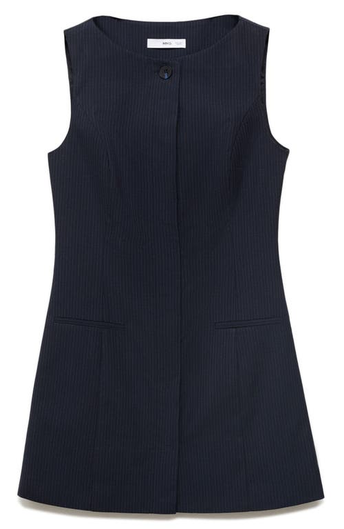 Mango Sleeveless Pinstripe Minidress In Blue