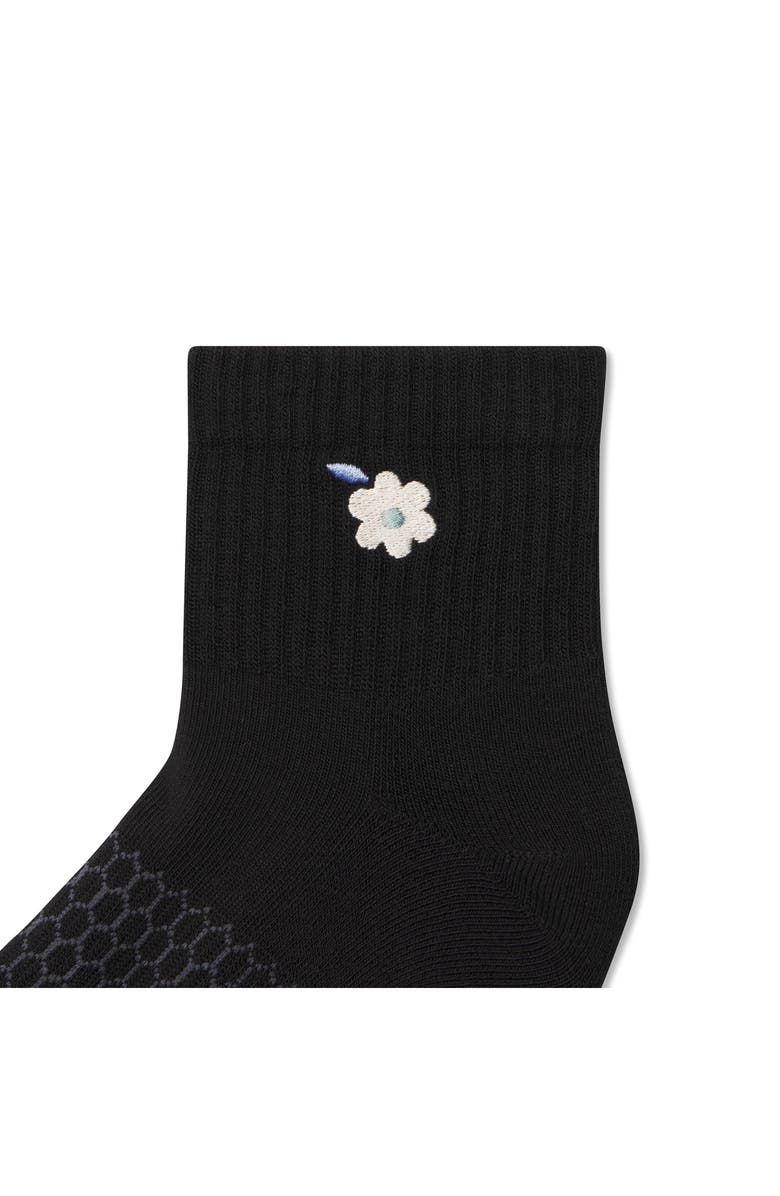 Bombas Embroidered Flower Quarter Socks, Alternate, color, 