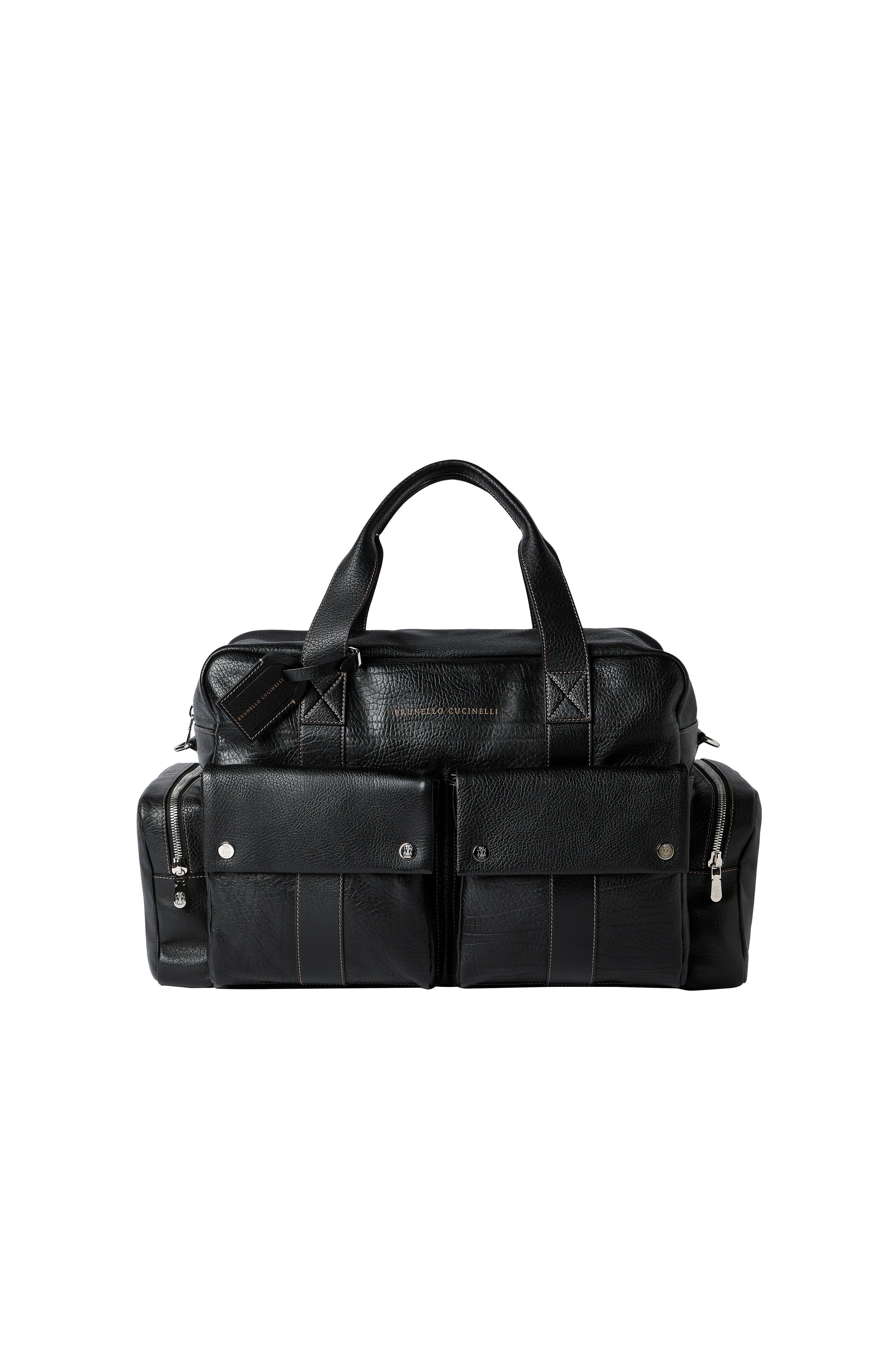 Grained calfskin leisure bag, Alternate, color, Black
