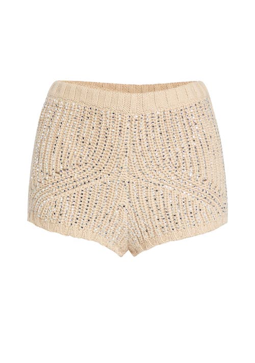 Retroféte Camden Embellished Turtleneck Sweater In Latte/silver