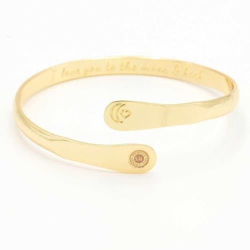 Hollywood Sensation Engraved I Love You To The Moon And Back Bracelet In Gold