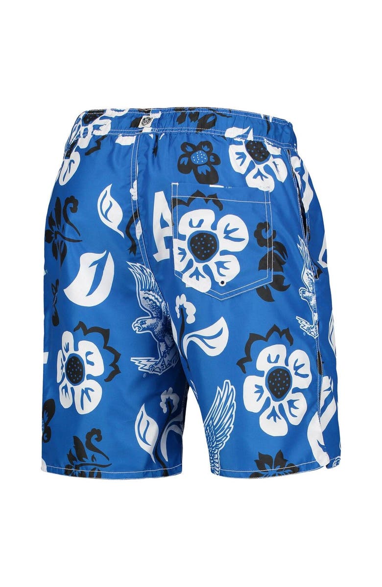 Wes & Willy Men's Wes & Willy Royal Air Force Falcons Floral Volley Swim Trunks, Alternate, color, Royal