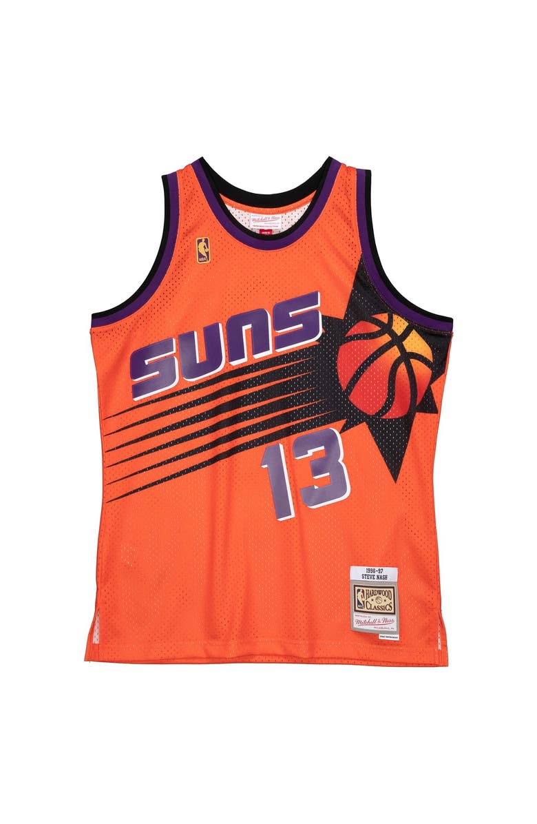 Mitchell & Ness Men's Mitchell & Ness Steve Nash Orange Phoenix Suns 1996-97 Hardwood Classics Reload 2.0 Swingman Jersey, Alternate, color, Orange
