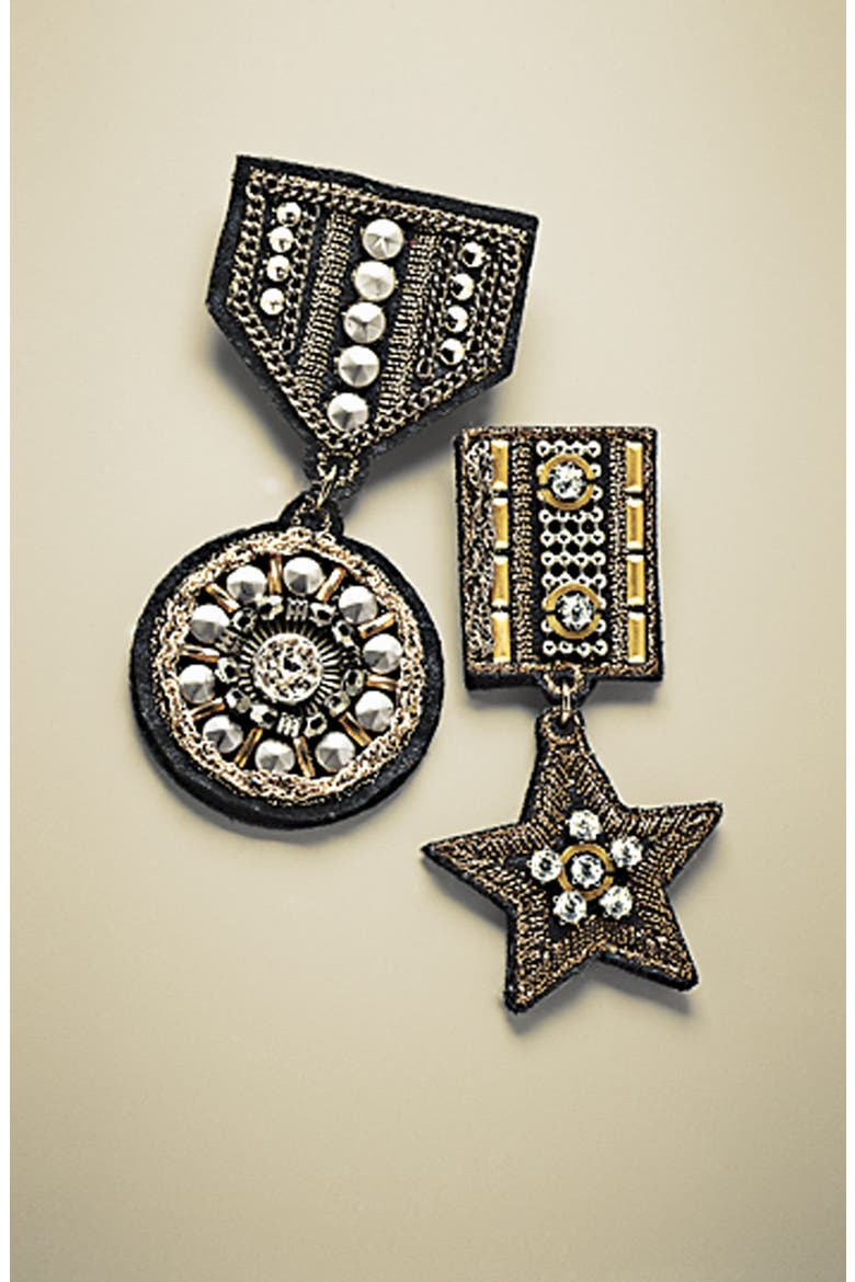 'Special Military' Embellished Pin, Alternate, color, BLACK/ HEMATITE