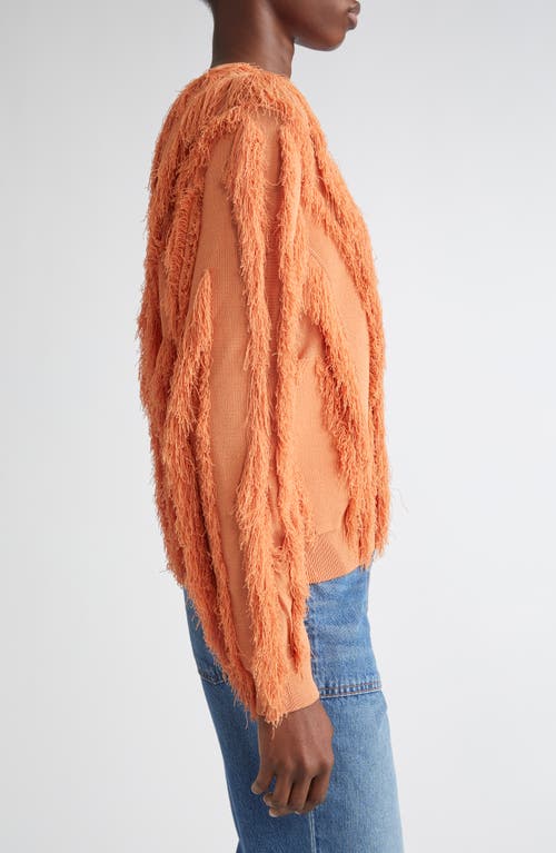 Ulla Johnson Aubree Fringed Sweater In Orange