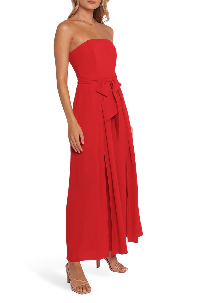 Petal & Pup Chanellie Tie Waist Sleeveless Maxi Jumpsuit, Alternate, color, 
