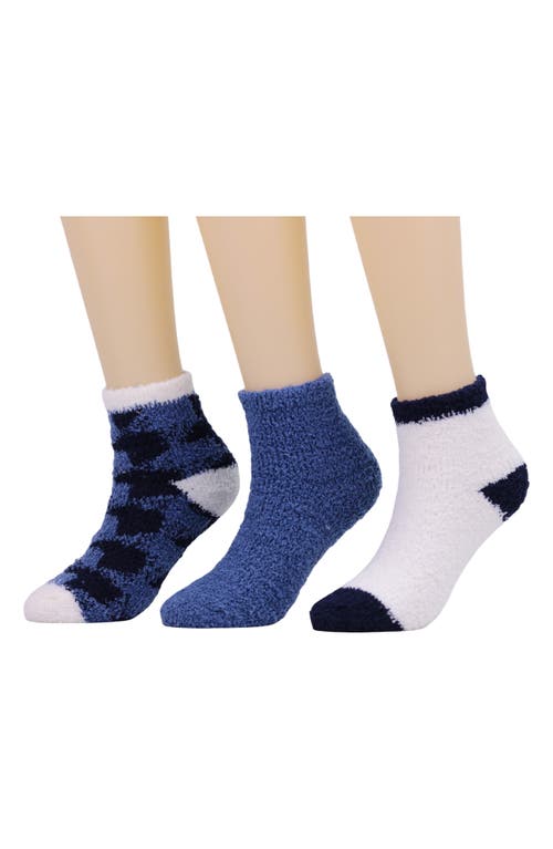 Cuddl Duds 3-pack Cozy Ankle Socks In Blue