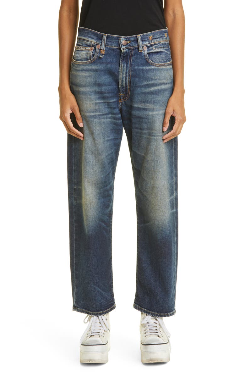 R13 Distressed Boyfriend Jeans, Main, color, 