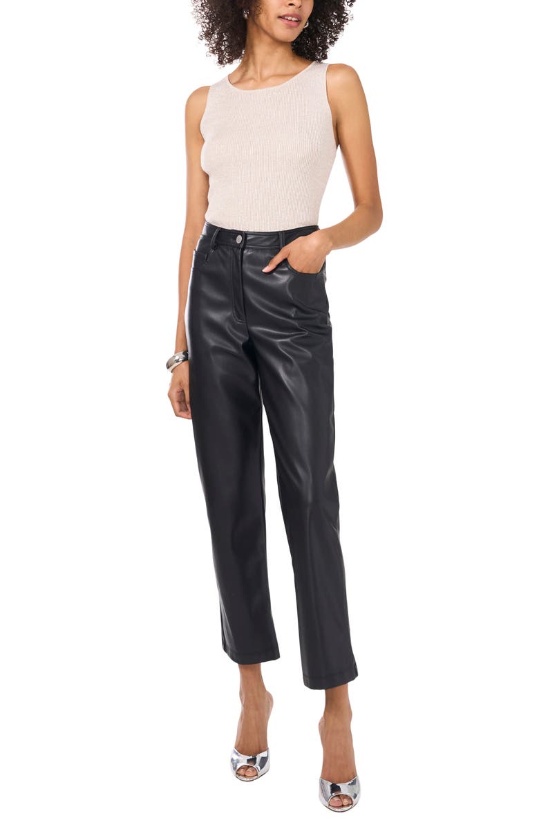 Vince Camuto Metallic Rib Sleeveless Sweater, Alternate, color, Sweet Champagne Silver