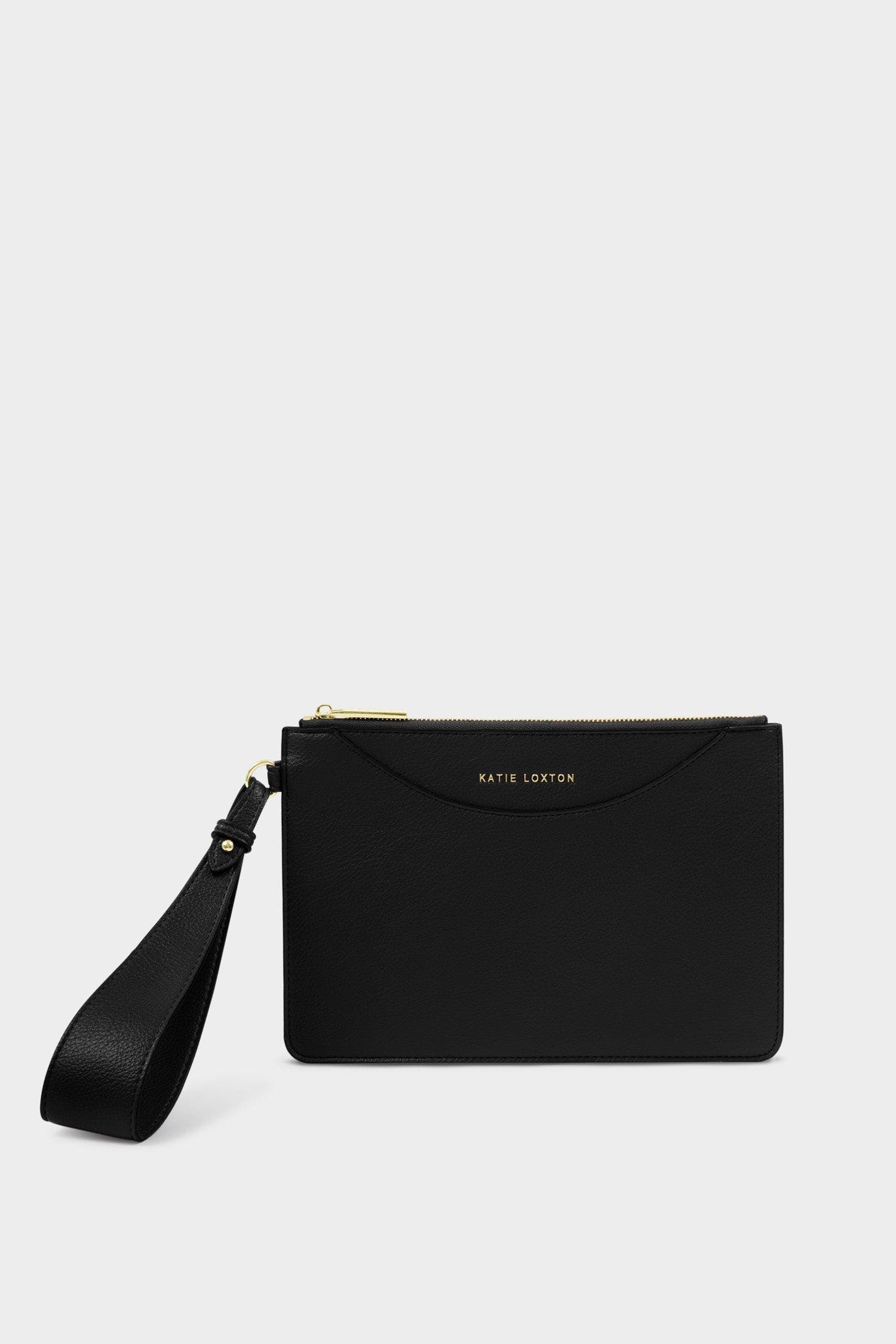 Katie Loxton Alba Wristlet Pouch in Black, Alternate, color, Black