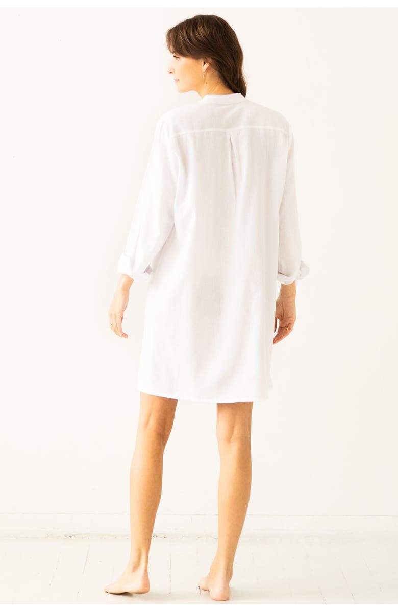 SALUA Flannel Sleep Shirt, Alternate, color, White