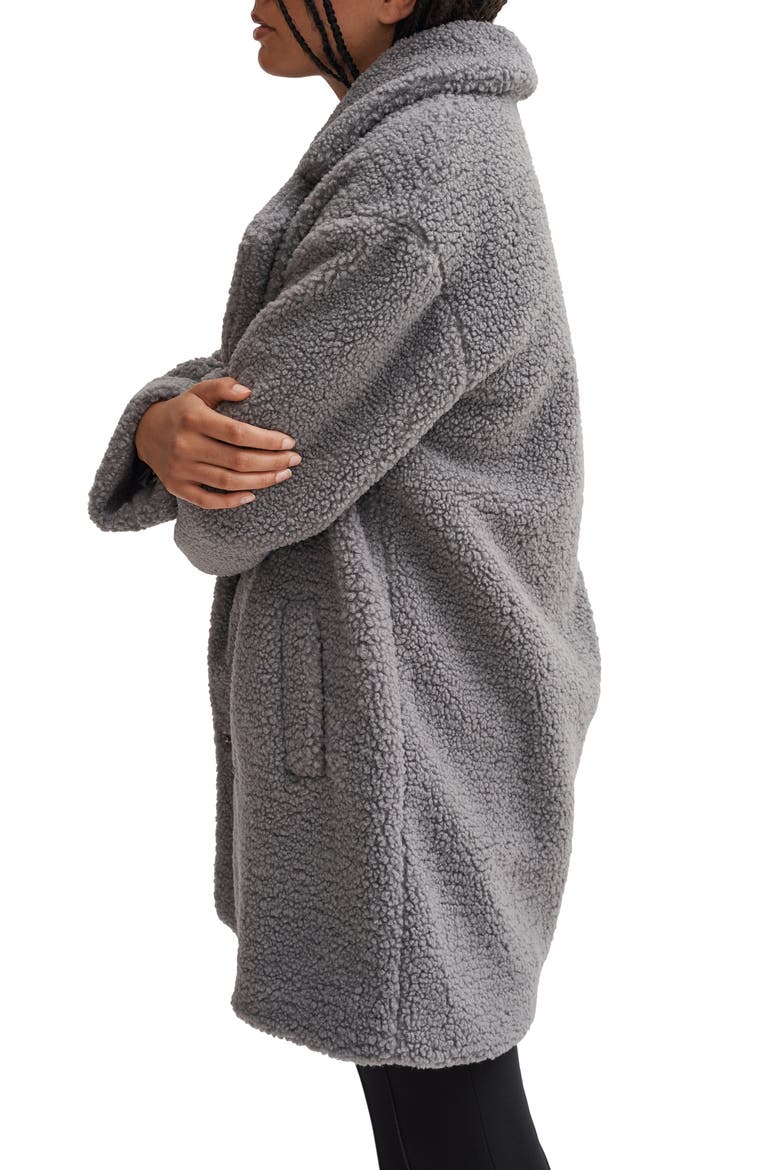 Paloma Faux Shearling Coat, Alternate, color, GREY