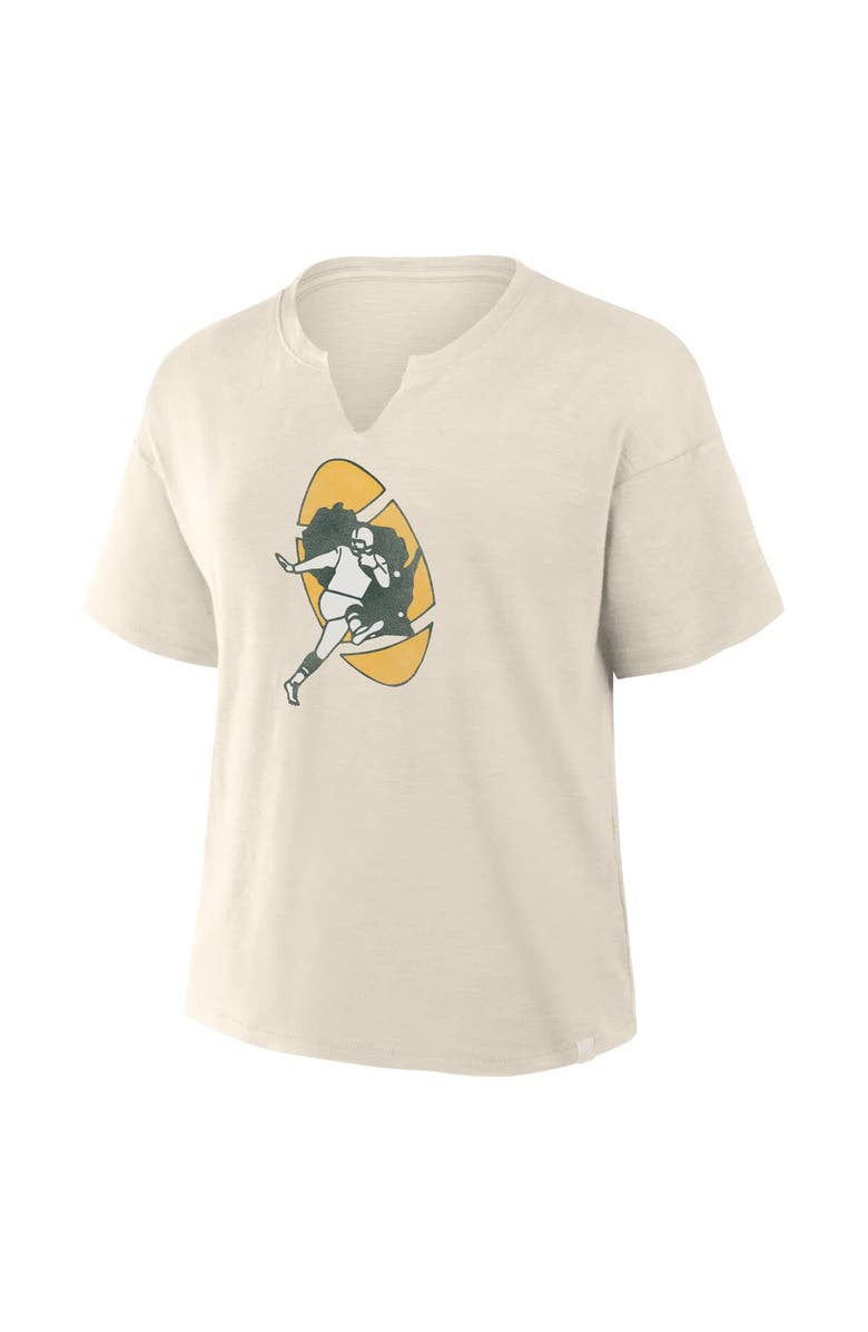 FANATICS Women's Fanatics Cream Green Bay Packers Trick Play Slub Boxy T-Shirt, Alternate, color, Cream