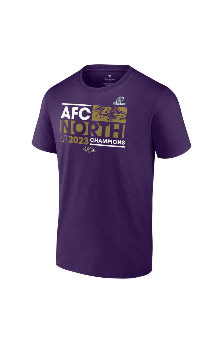 FANATICS Men's Fanatics Branded Purple Baltimore Ravens 2023 AFC North Division Champions Big & Tall T-Shirt, Alternate, color, 