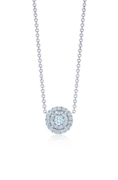 Diamond Halo Pendant Necklace
