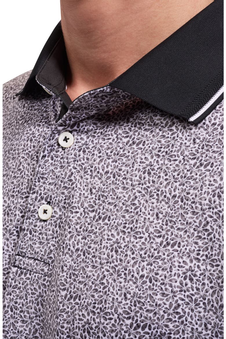 Performance Floral Polo, Alternate, color, BLACK