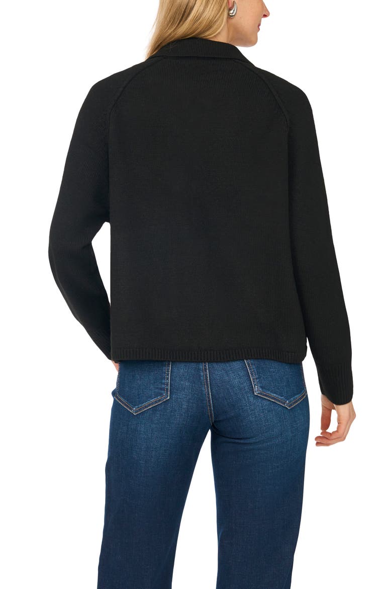 Collared Zip Sweater, Alternate, color, RICH BLACK