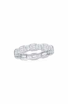 Emerald Cut Cubic Zirconia Eternity Band