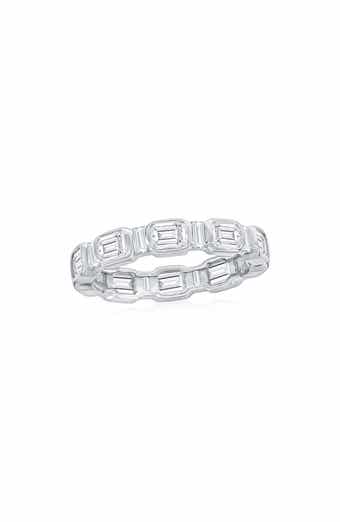 Emerald Cut Cubic Zirconia Eternity Band