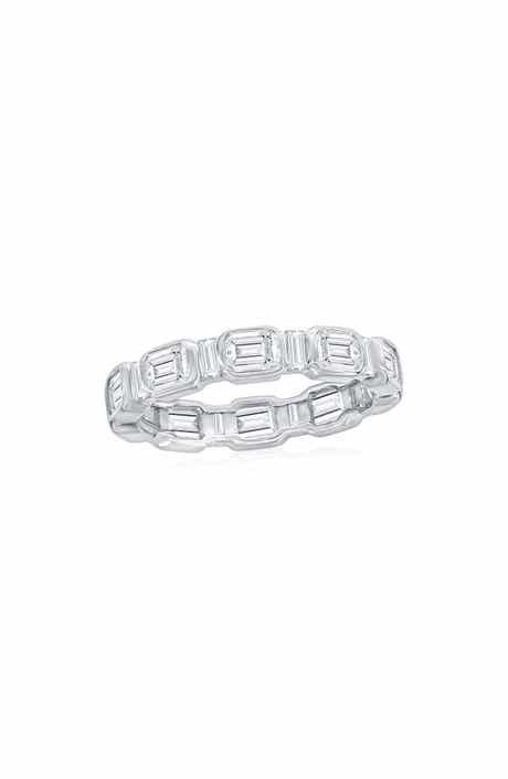 Emerald Cut Cubic Zirconia Eternity Band