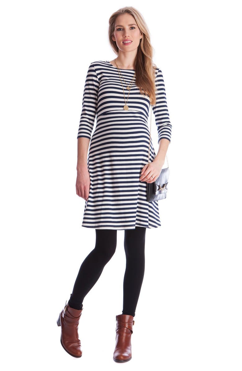 Seraphine Stripe Nursing Dress, Main, color, 