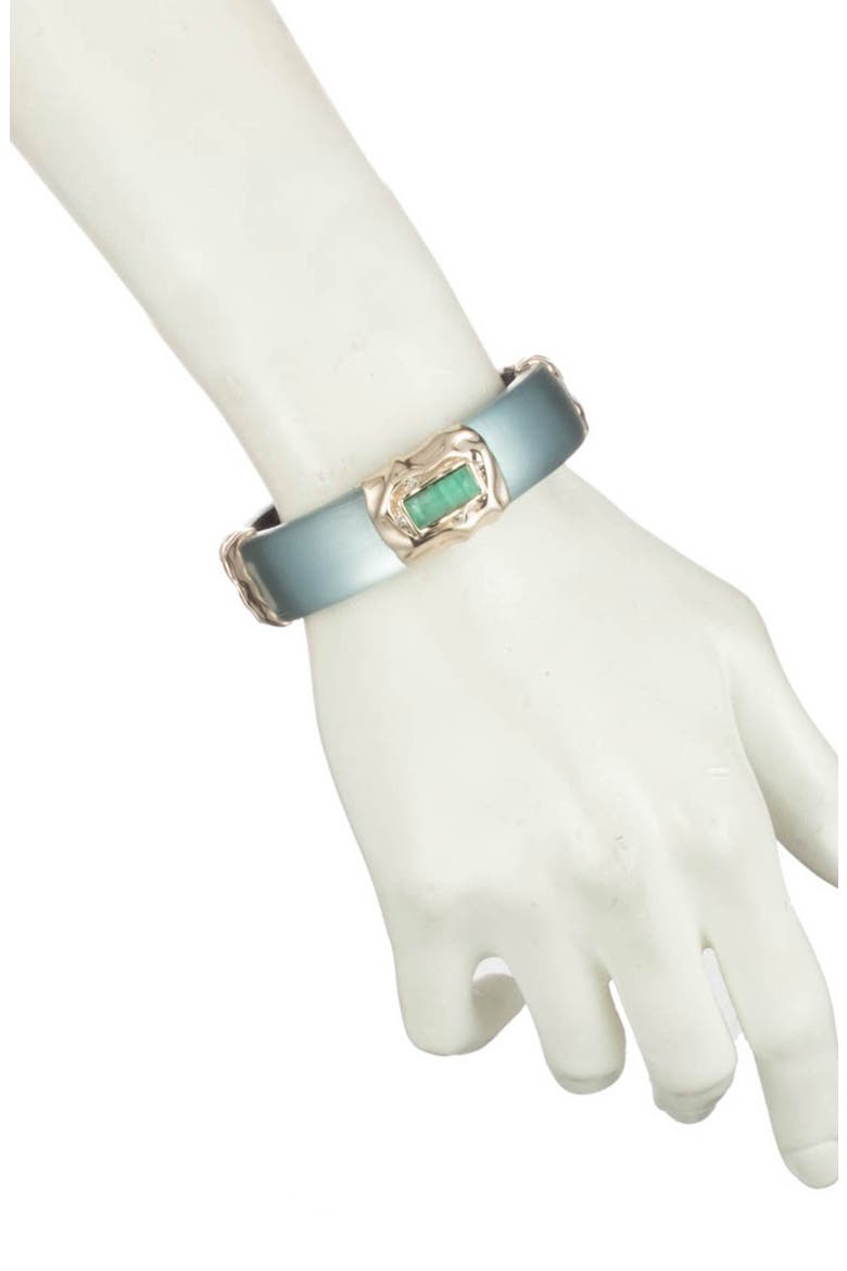 Retro Gold Collection Stone Studded Station Bangle, Alternate, color, MONTANA BLUE