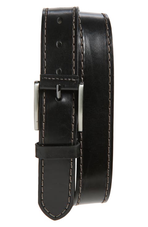 Laser Stitch Leather Belt