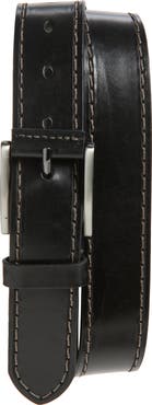 Johnston & Murphy Laser Stitch Leather Belt