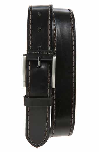 Johnston & Murphy Laser Stitch Leather Belt