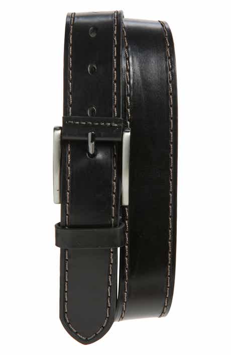 Johnston & Murphy Laser Stitch Leather Belt