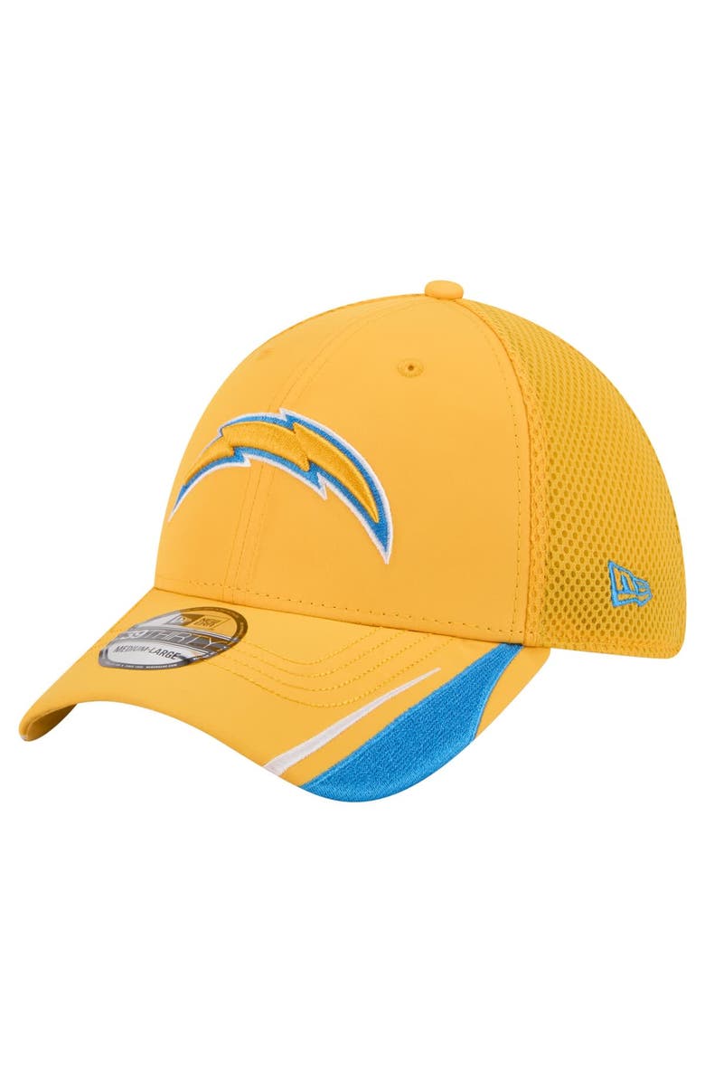New Era Men's New Era  Gold Los Angeles Chargers Linear 39THIRTY Flex Hat, Alternate, color, 