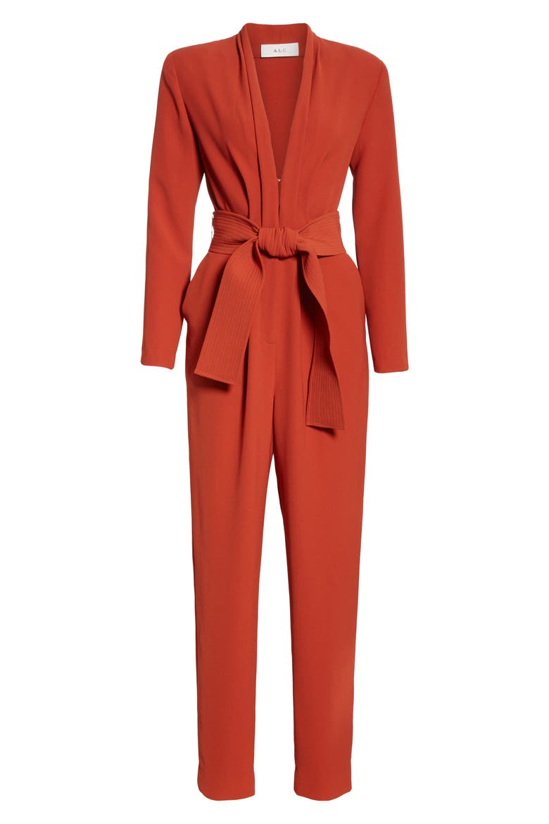 Kieran Belted Crop Jumpsuit, Alternate, color, TERRACOTTA